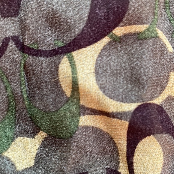 Coach khaki camouflage sheer silk signature c scarf - Picture 9 of 10